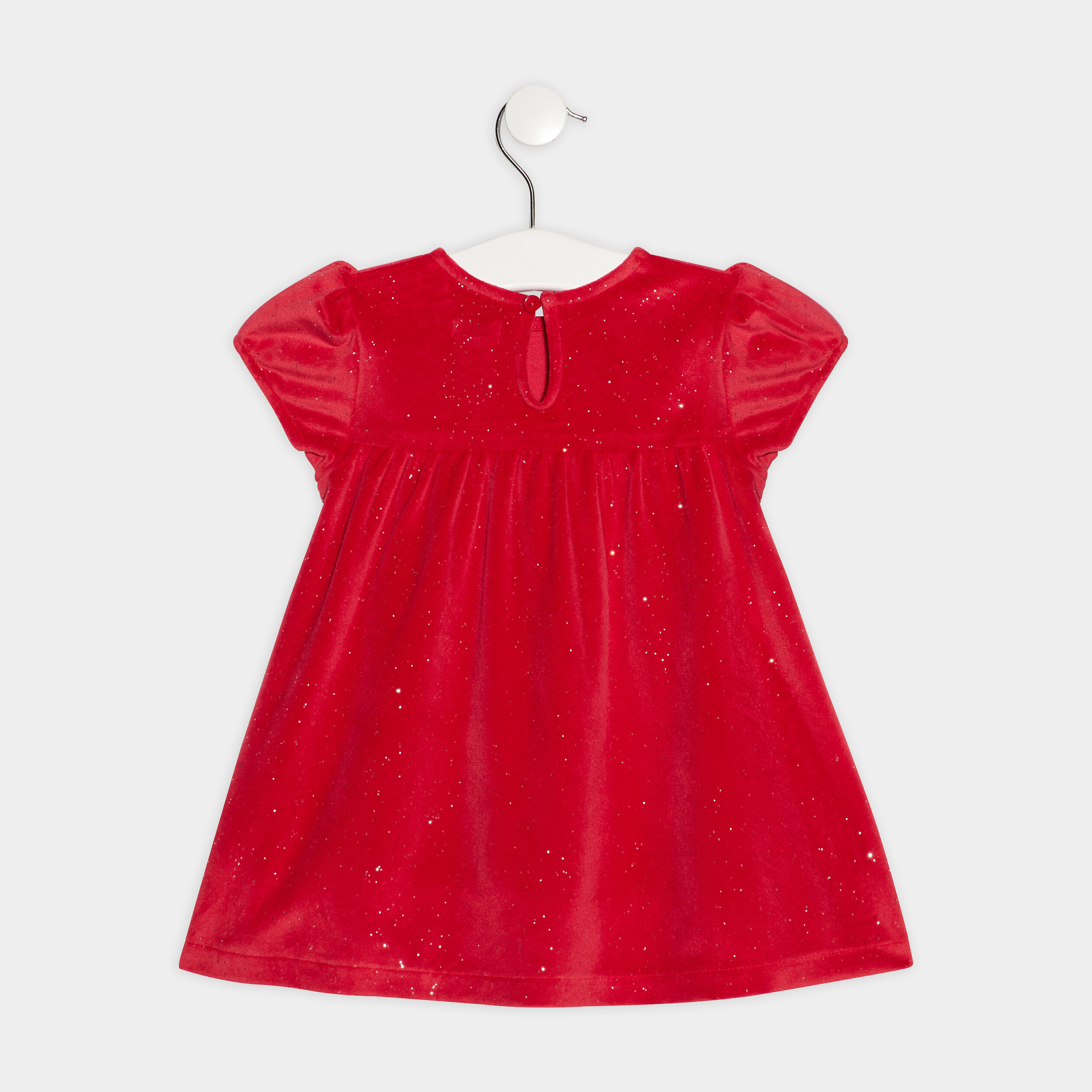 Robe évasée velours rouge bébé fille | La Halle