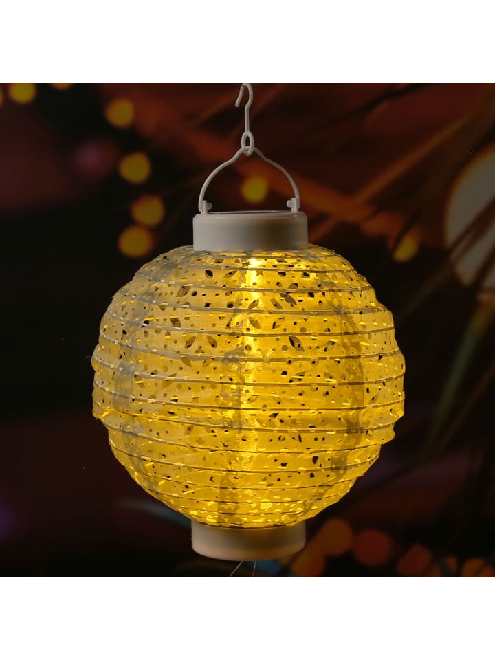 MARELIDA LED Solar Lampion mit Muster in grün - H: 23cm günstig kaufen onesize