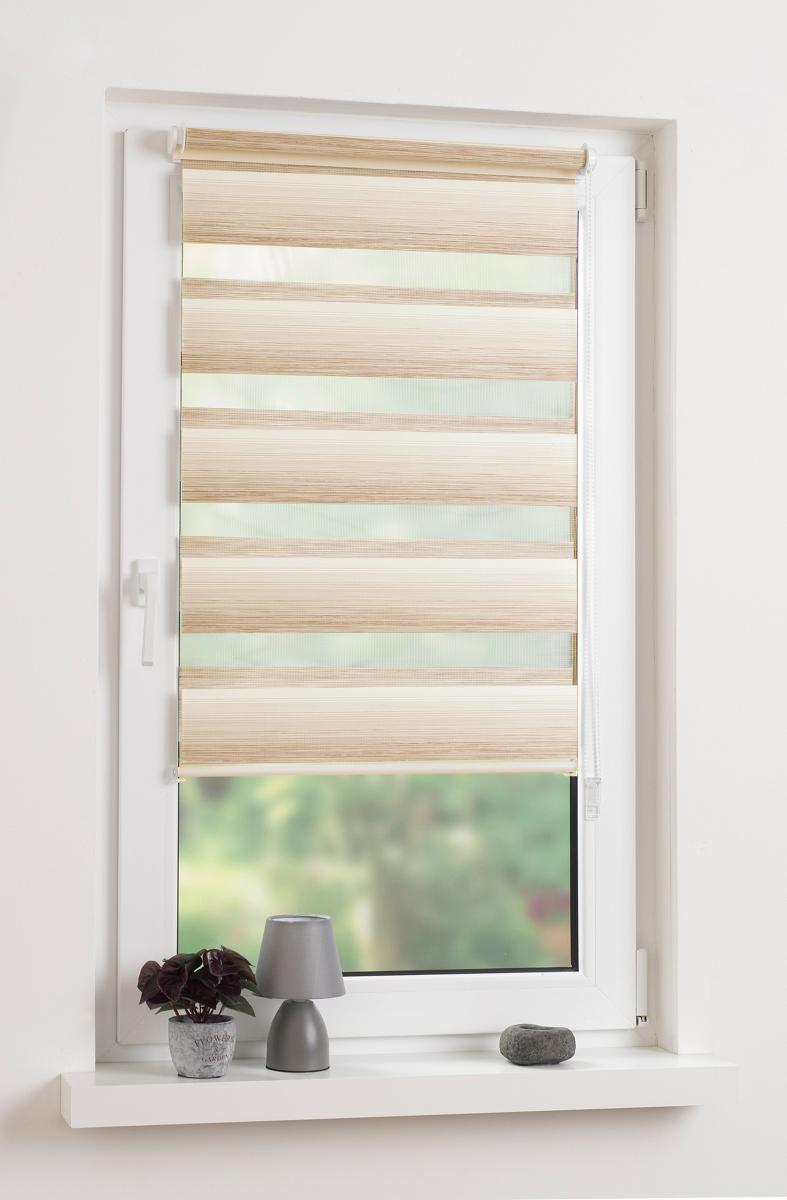 Bella Casa Duo-Rollo mini, Klemmfix Doppelrollo Verlauf, braun, Rollo 80 x 210 cm (B x H)