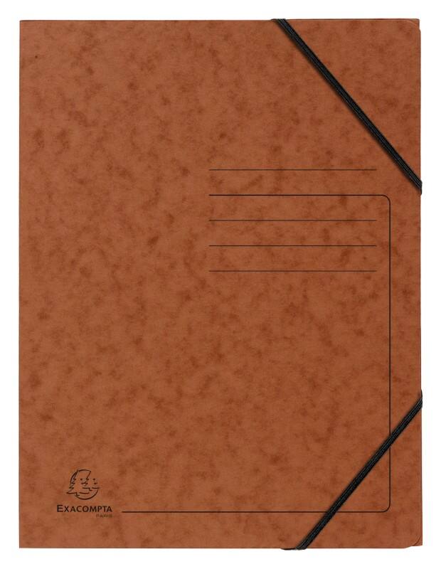 Mappe Exacompta 555424E Pressspankarton meliert Gummiband 24 (B) x 0,3 (T) x 32 (H) cm Braun 25 Stück