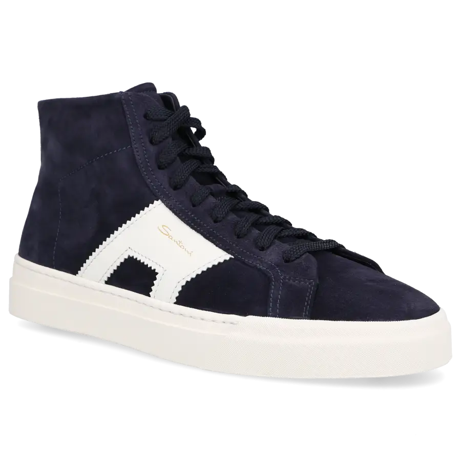 Santoni - Sneaker high 21933 Veloursleder - blau