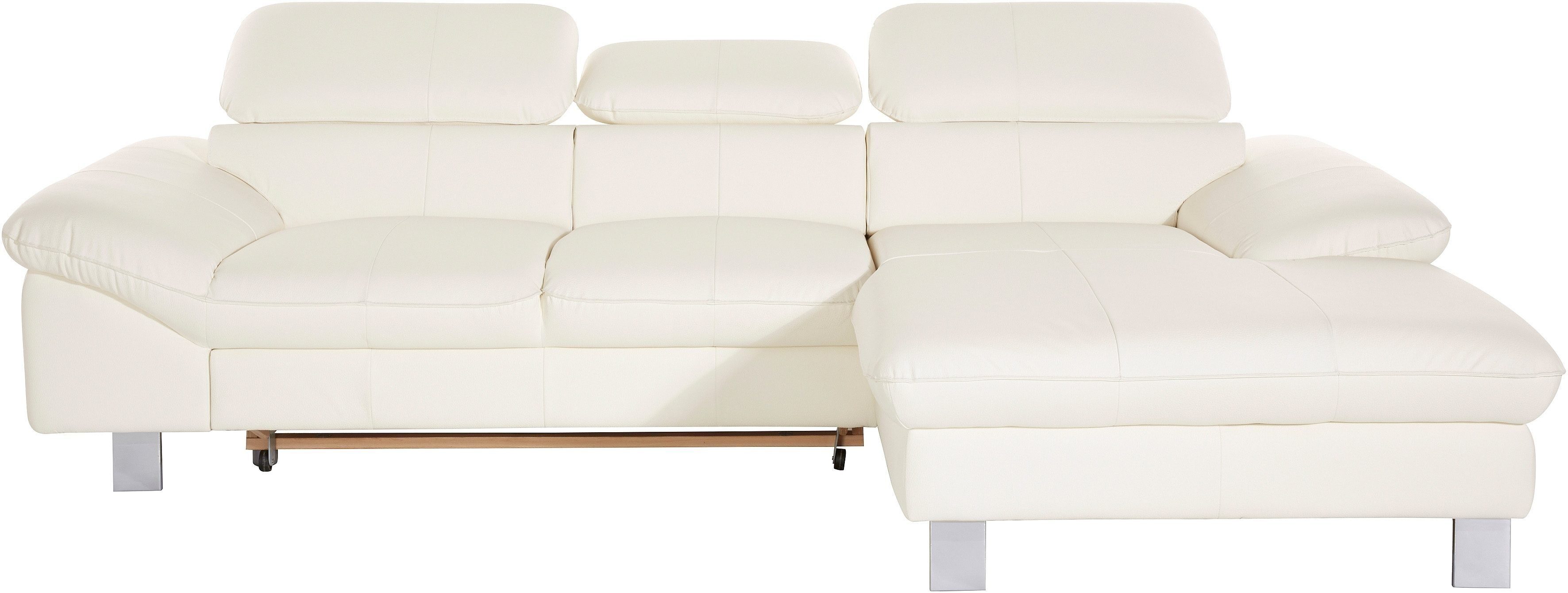 COTTA Polstergarnitur Driver, (Set), bestehend aus Ecksofa und Hocker, mit Kopfteilverstellung