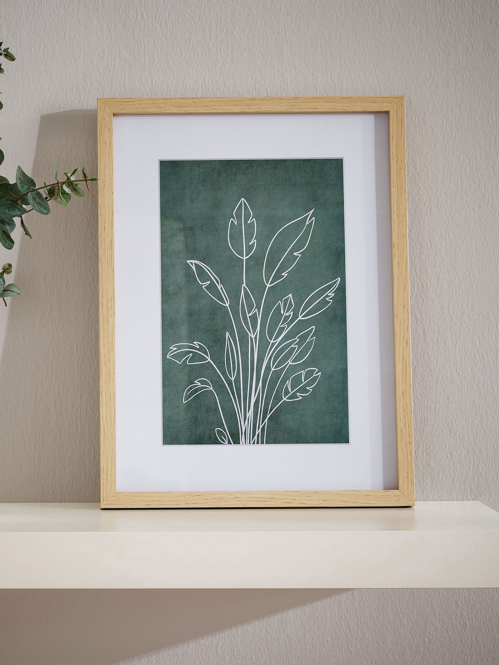 Kolura Leinwand-Druck-Glas, Grün/Weiss