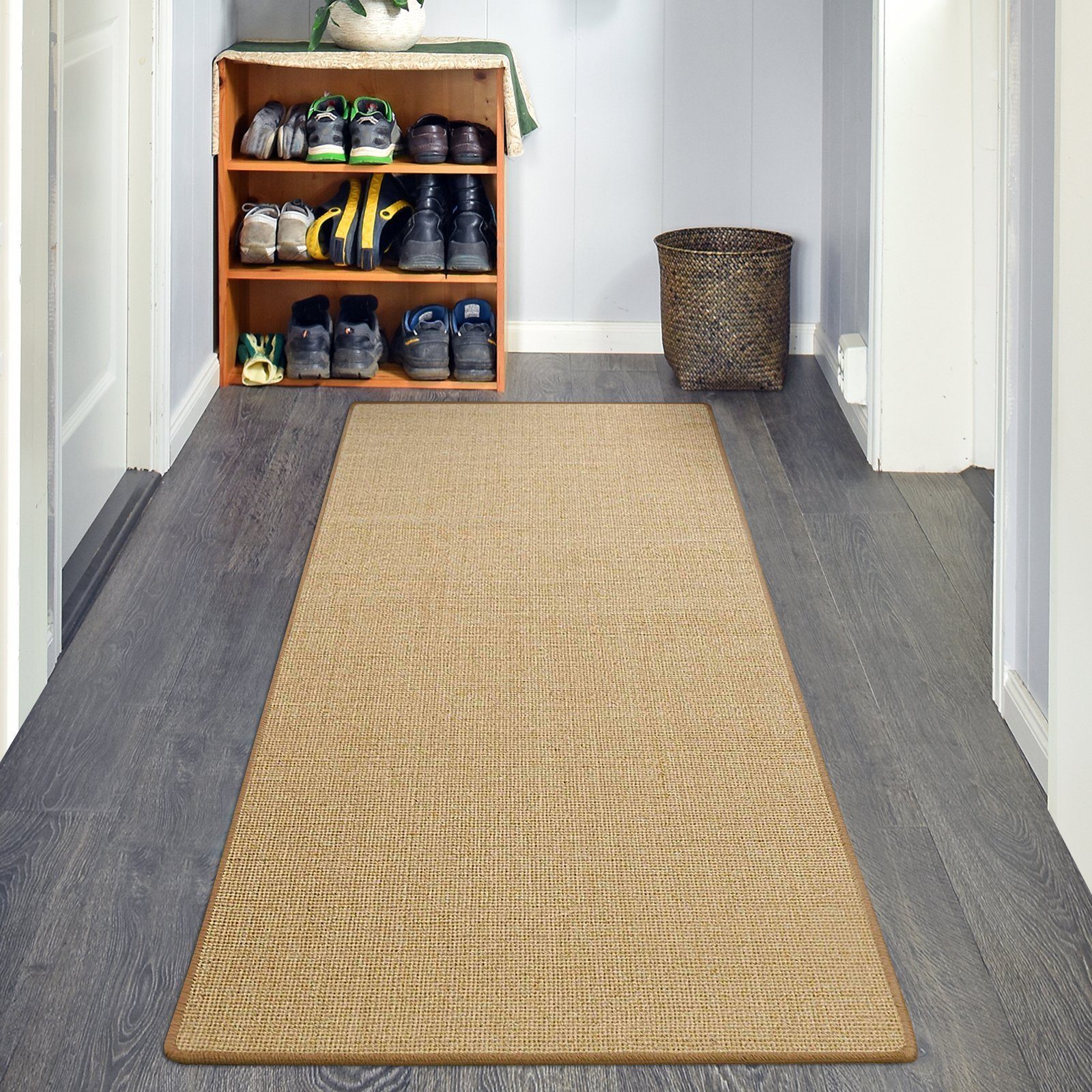 Läufer Salvador natur, Teppichläufer erhältlich in vielen Farben & Größen, Floordirekt, rechteckig, Höhe: 6 mm, Kettelung in Wunschfarbe