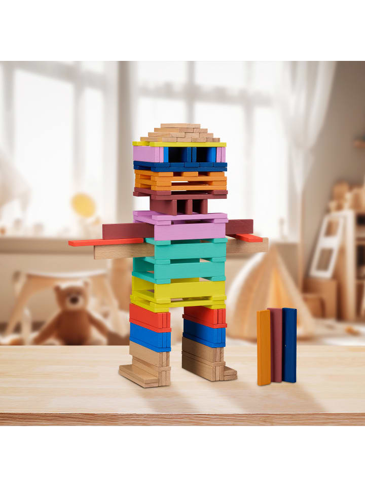 relaxdays 100 x Holzbausteine - (B)2,5 x (H)12 x (T)0,7 cm günstig kaufen onesize