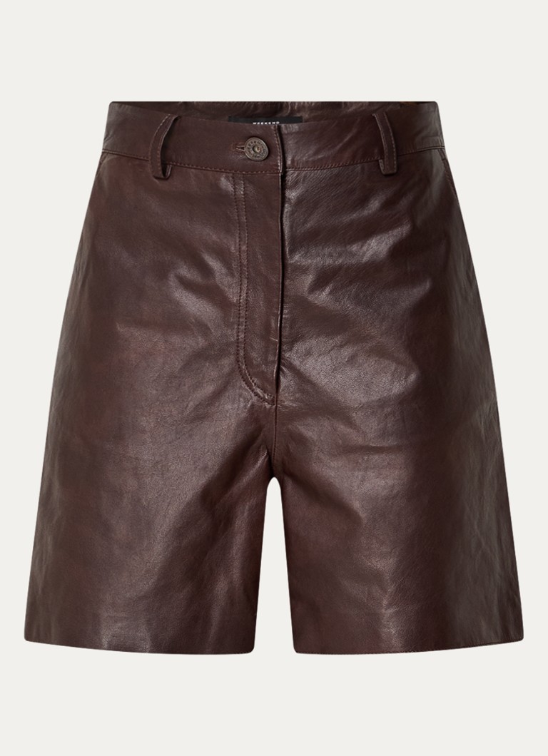 MaxMara Biella high waist wide fit lambskin shorts with side pockets
