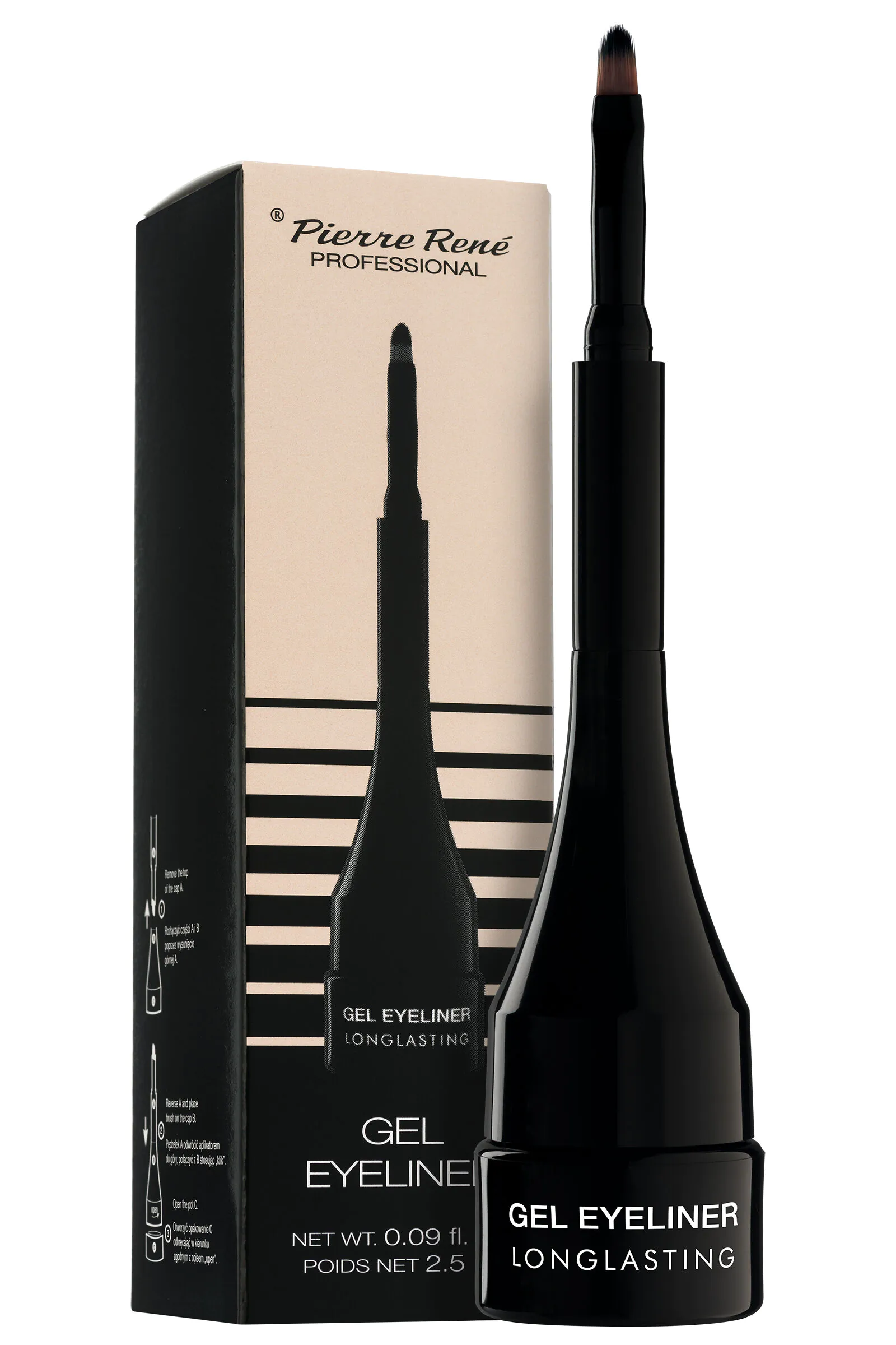 Pierre Rene Gel Eyeliner Gel Eyeliner, 01 Carbon Black