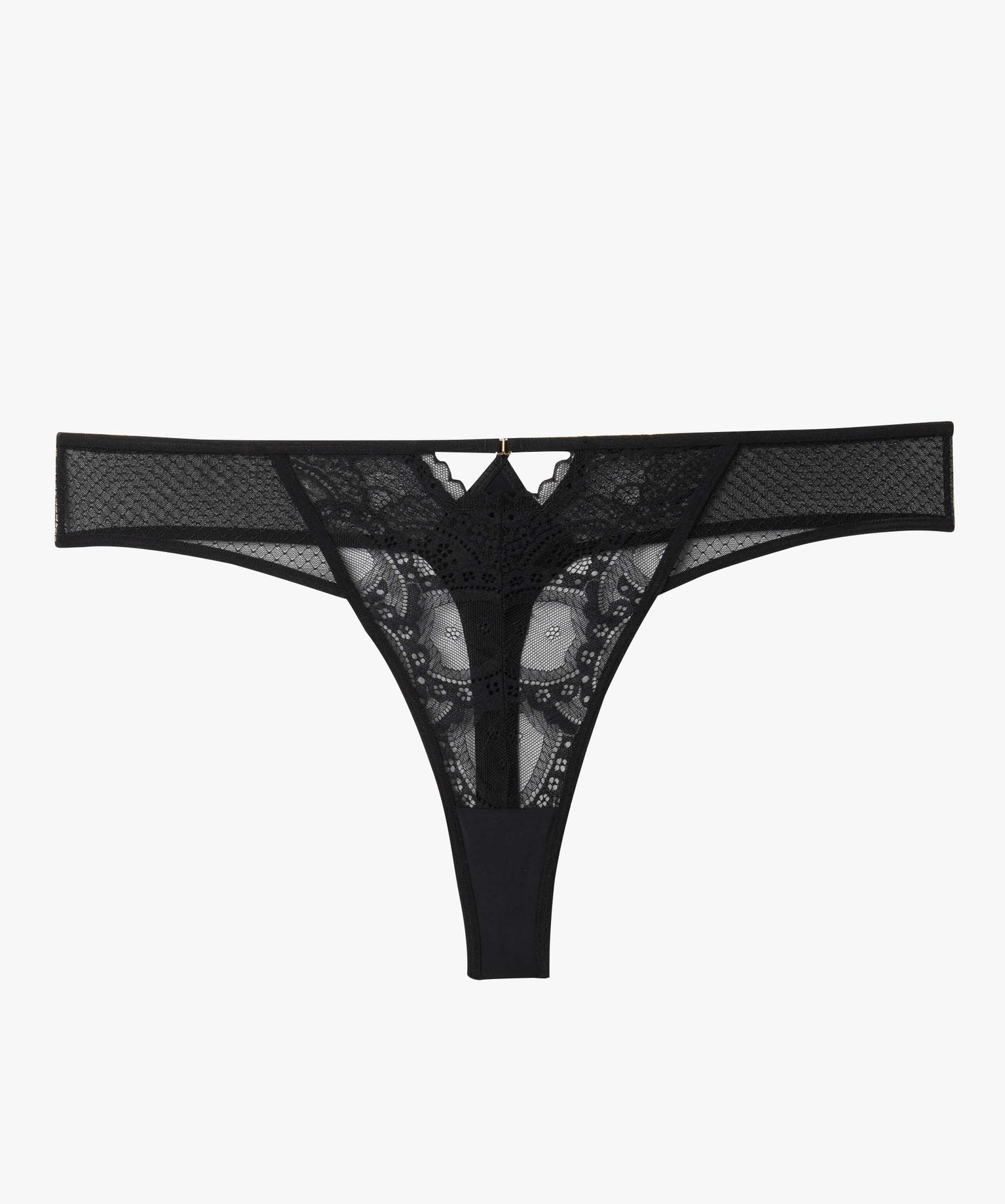 String femme grande taille en dentelle et tulle avec découp... noir | GEMO