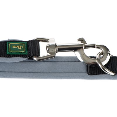 HUNTER Neopren Führleine schwarz/grau
