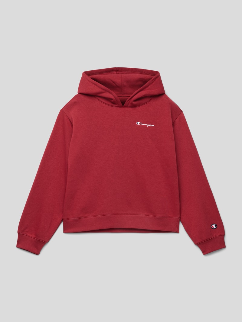 Hoodie mit Label-Details in dunkelrot