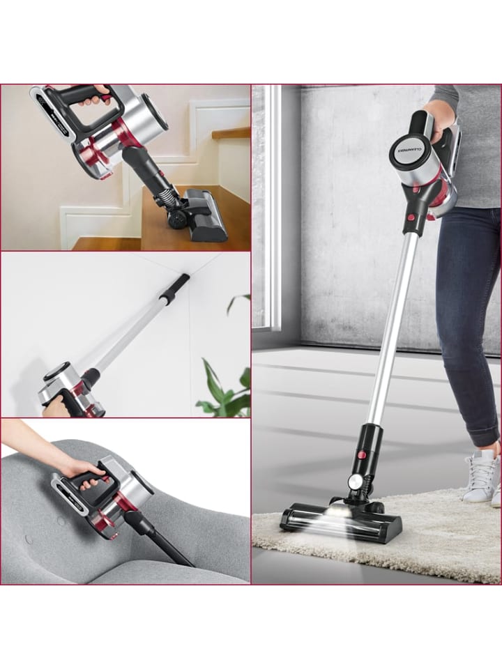 CLEANmaxx CLEANmaxx Akku-Zyklon-Staubsauger Digital-Display - anthrazit/silber/rot günstig kaufen onesize