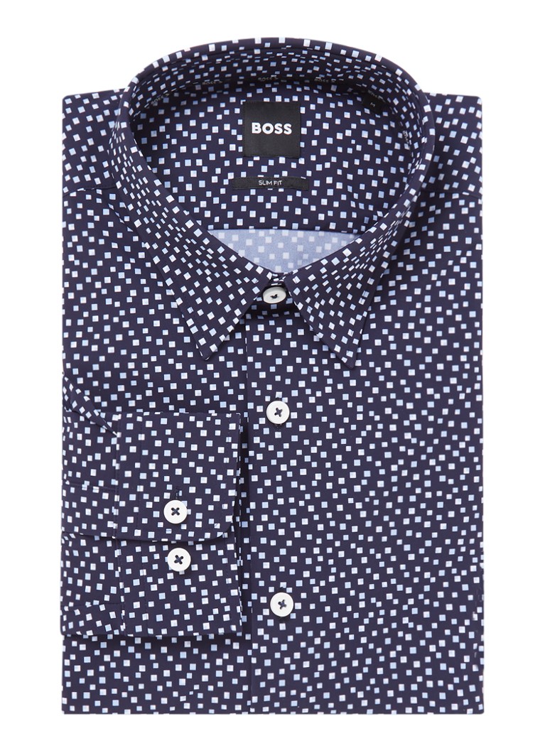 Camisa HUGO BOSS P-Roan slim fit com microestampa