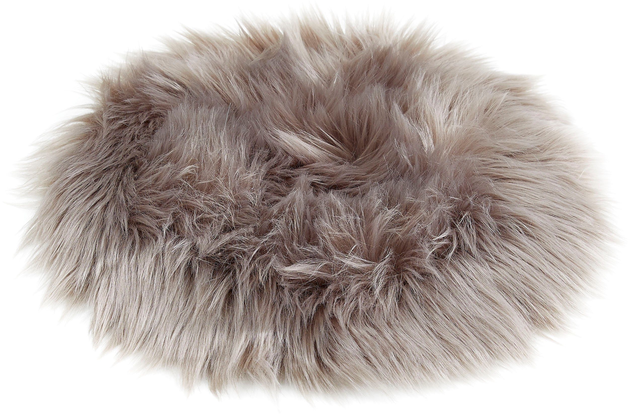 Andiamo Stuhlkissen Stuhlauflage Ovium, Sitzauflage, rund, Ø 34 cm, Kunstfell, waschbar, 4er Set