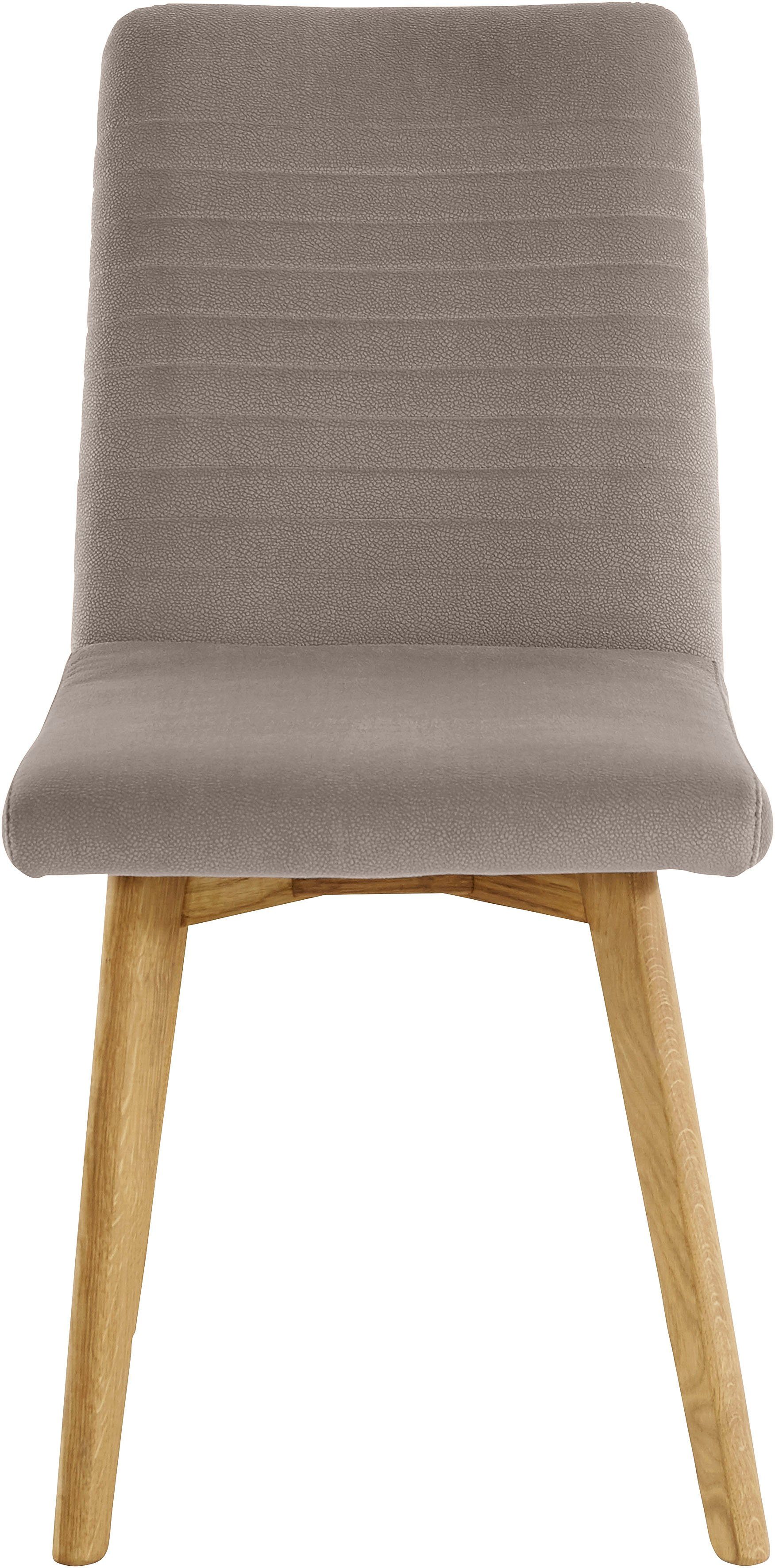 OTTO products 4-Fußstuhl Alessja (Set, 2 St), Bezug aus Microfaser, Gestell aus Eiche Massivholz