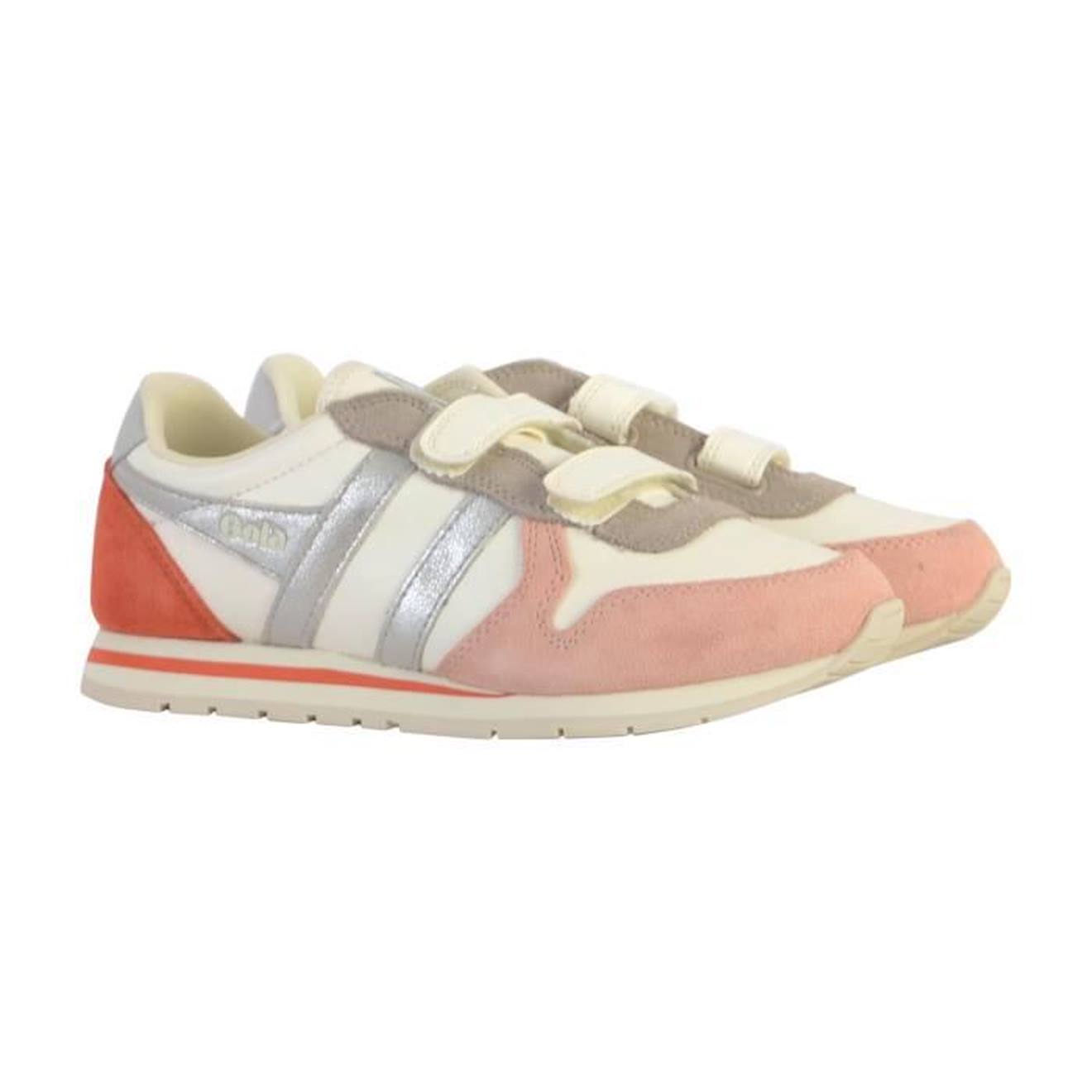 Basket Cuir Enfant Gola Daytona Quad Strap blanc