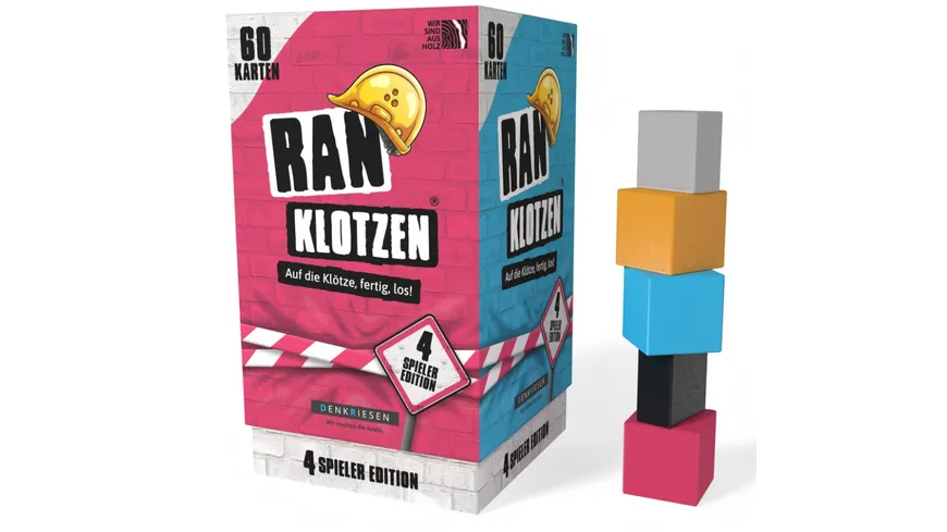 Denkriesen - RANKLOTZEN - „Auf die Klötze, fertig, los!“ - 4 Spieler Edition