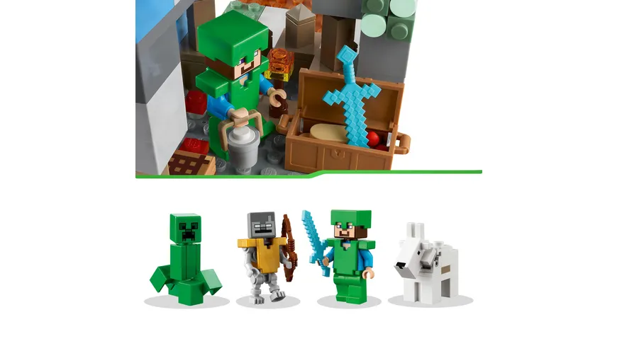 LEGO Minecraft 21243 Die Vereisten Gipfel Set & Höhle, Spielzeug mit Figuren