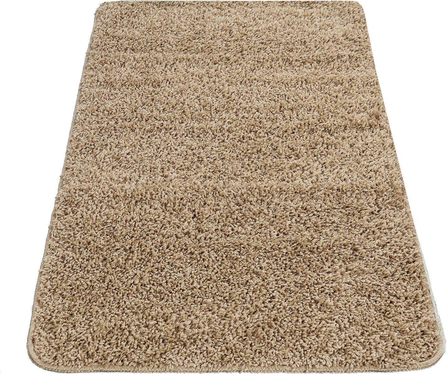 Badematte Sydney 505 Paco Home, Höhe 24 mm, rutschhemmend beschichtet, fußbodenheizungsgeeignet, Polypropylen, rund, Badteppich, Uni Farben, waschbar, rechteckig & rund erhältlich
