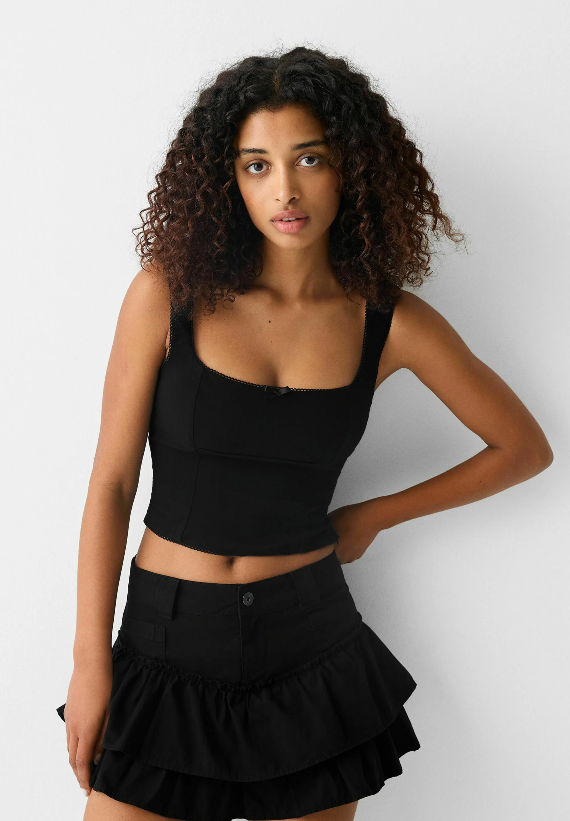 Bershka RUFFLES - Falda campana