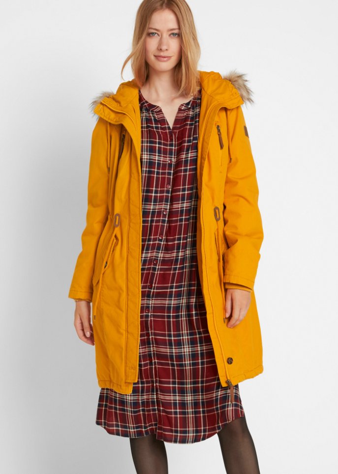 Winterparka mit Fellimitat-Kapuze