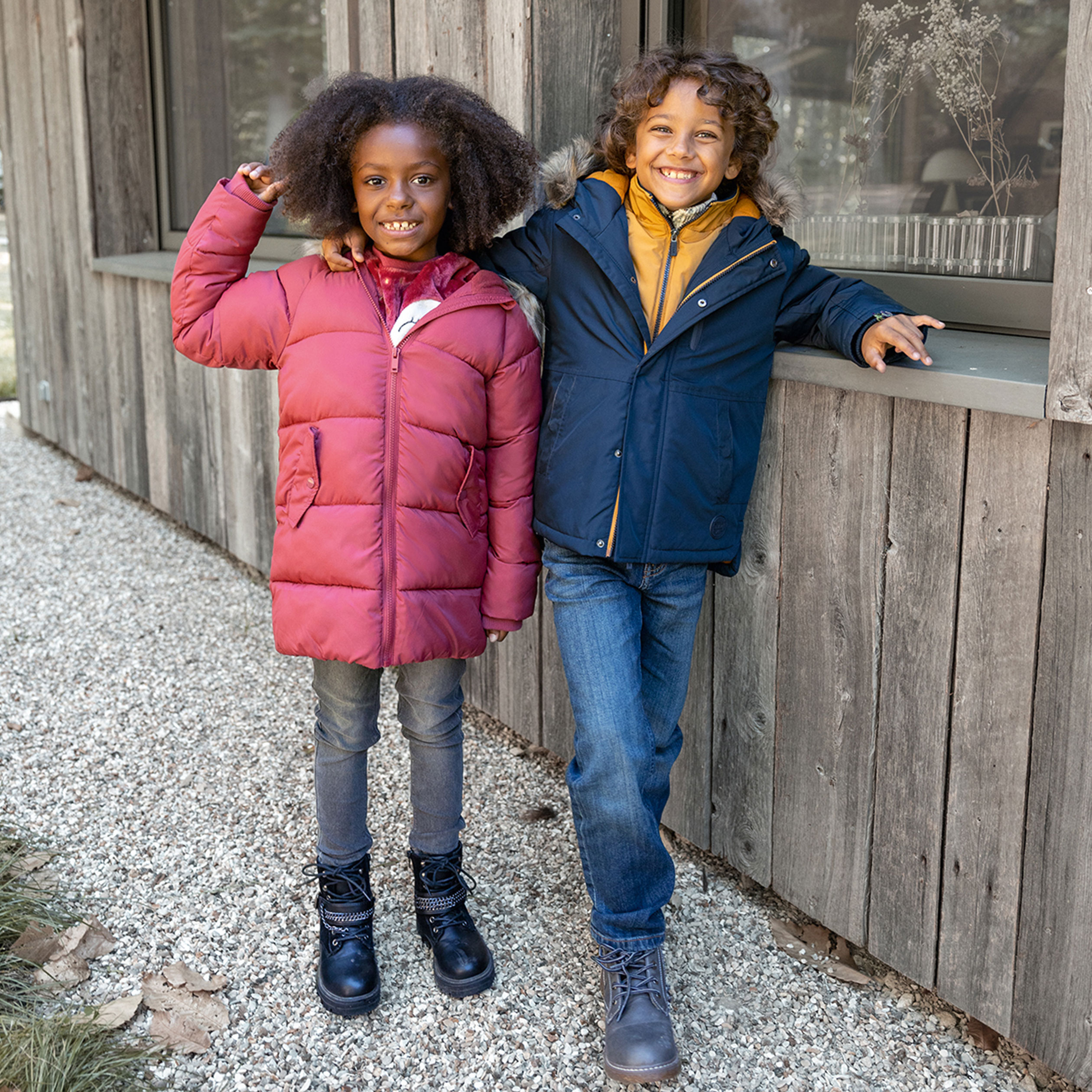 Parka droite doublée à capuche bleu marine garçon | La Halle