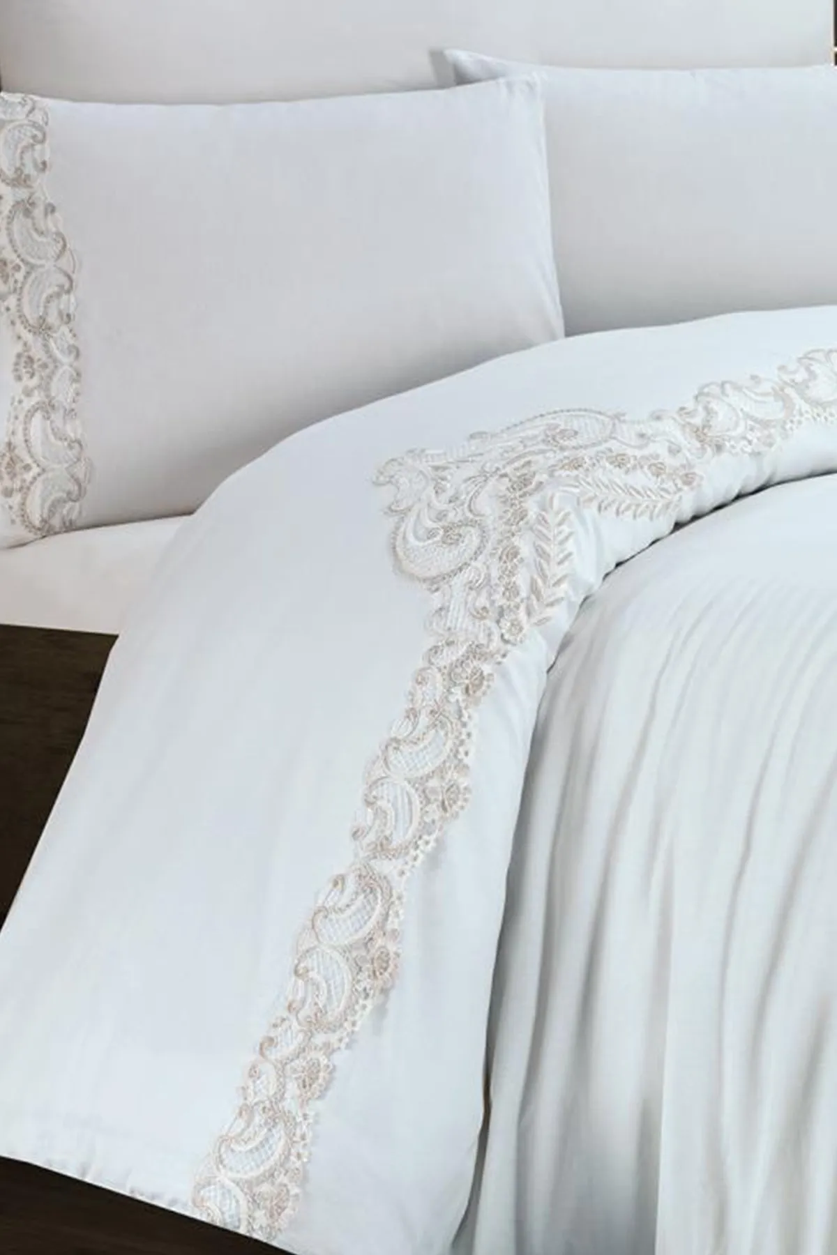 Çeyiz Diyarı  Tiara-Bettbezug-Set, Creme