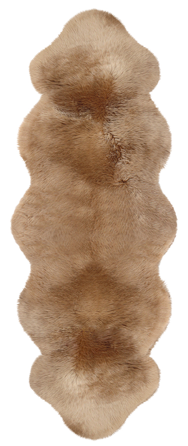 Wollschaflamm-Doppelfell Camel 63 x 175 cm