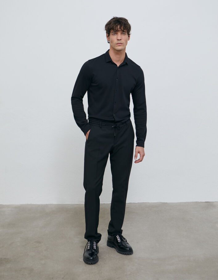 Chemise REGULAR noire Interlock Homme