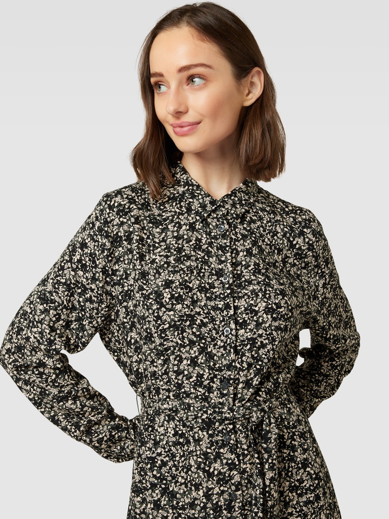 Maxikleid mit Allover-Muster in khaki