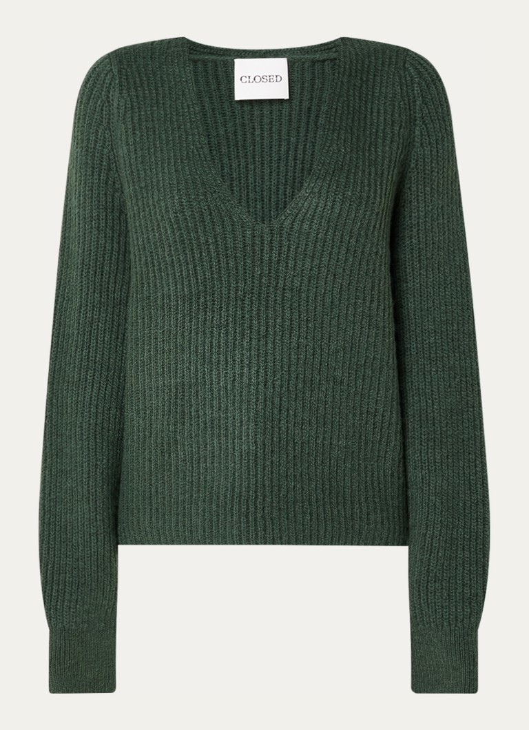 CLOSED  Ribgebreide trui in alpaca wolblend met V-hals