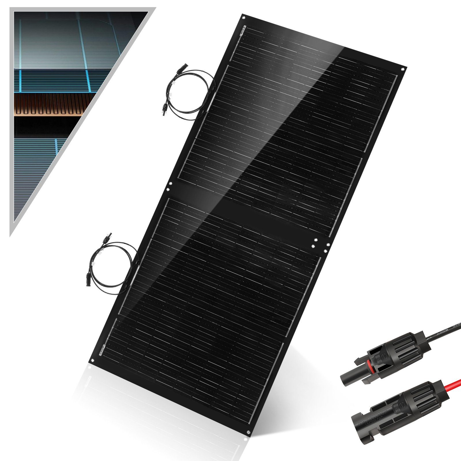 oyajia Solarmodul Profi 250W 18V Monokristallin Solarpanel, Biegbar Mono-Schindelzellen, Photovoltaik Solaranlage für 12V Akku Wohnmobil Auto Camper Garten