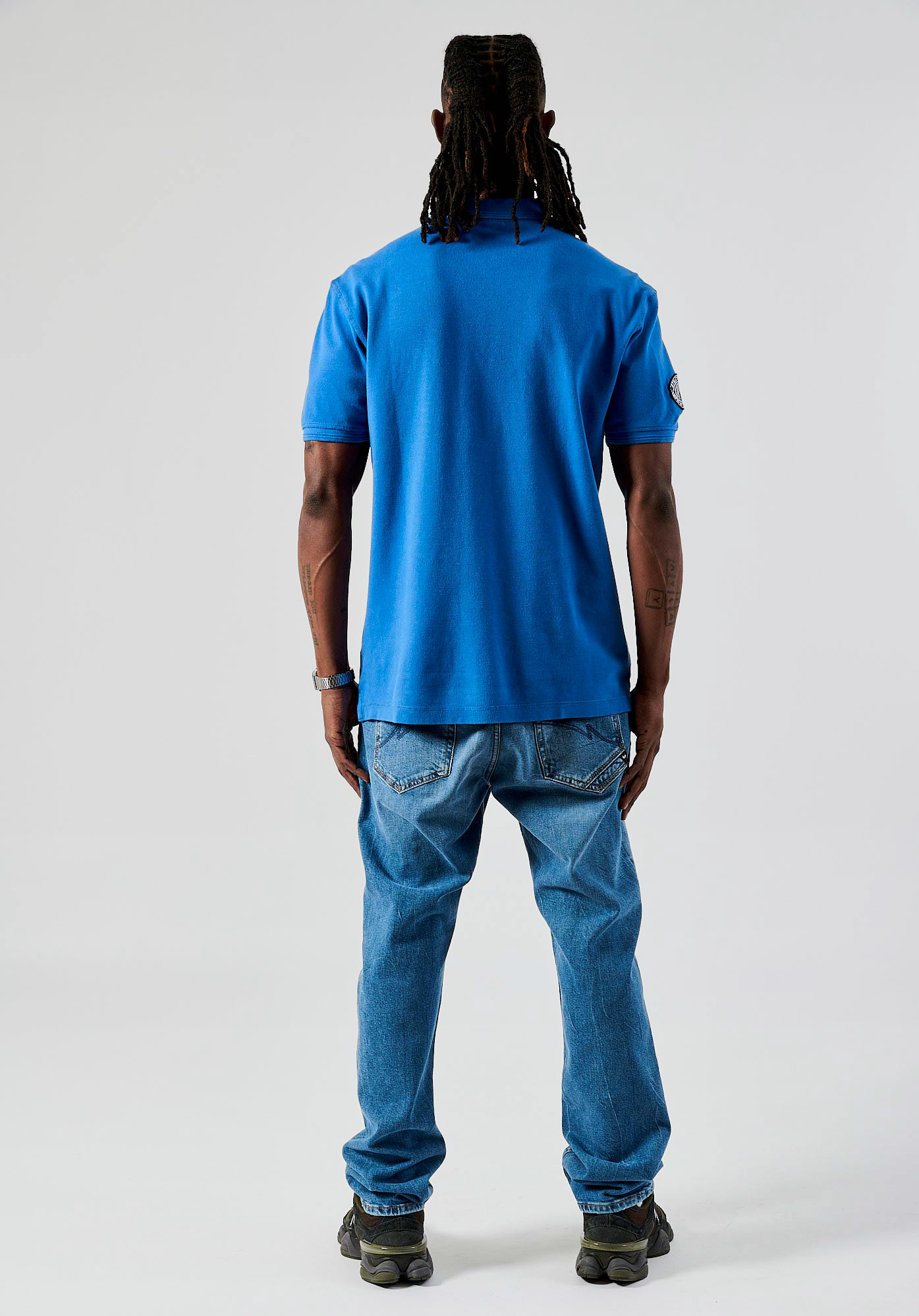 BARNI  Polo bleu Homme en 100% coton bio