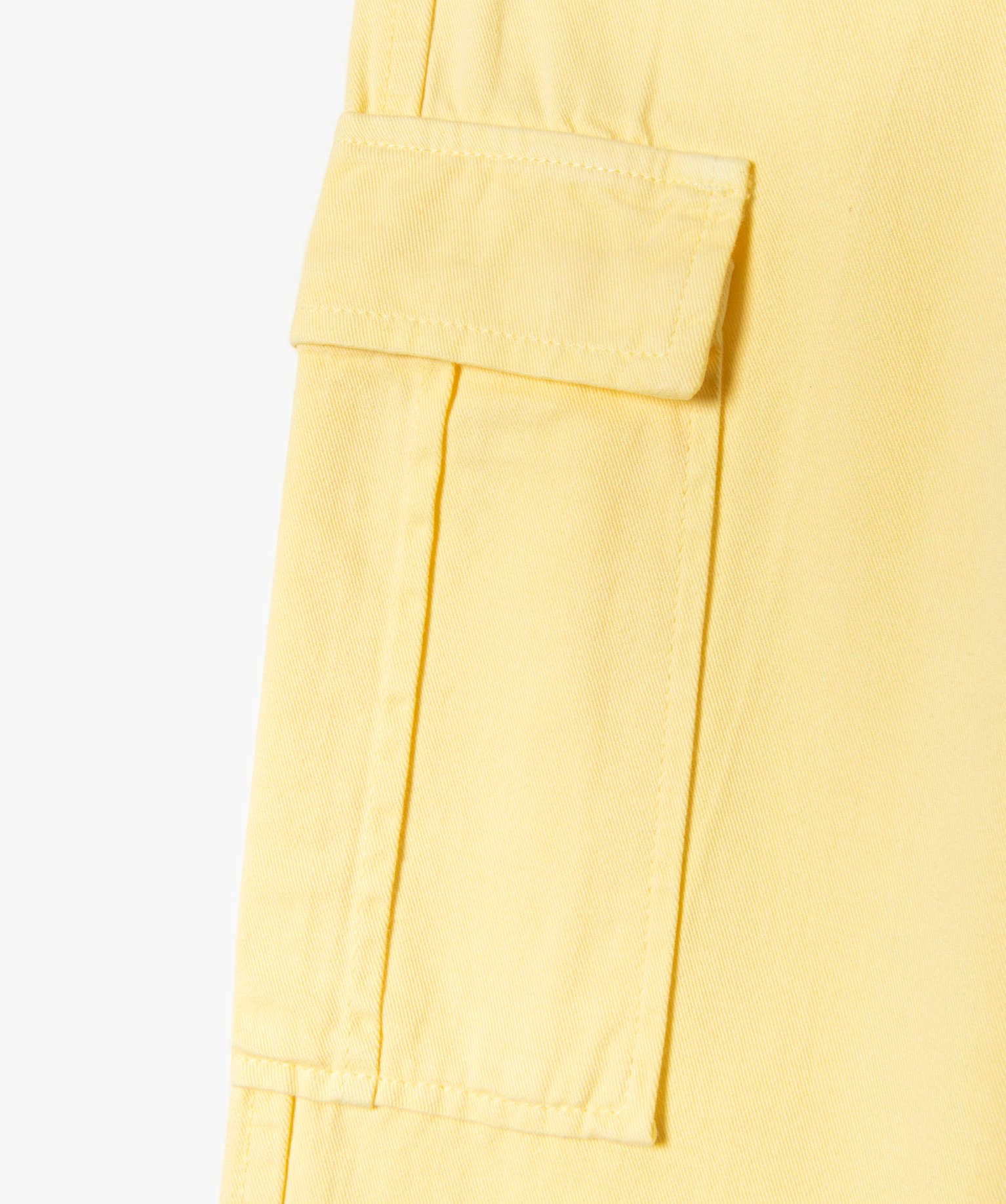 Pantalon cargo en toile de coton fille jaune | GEMO