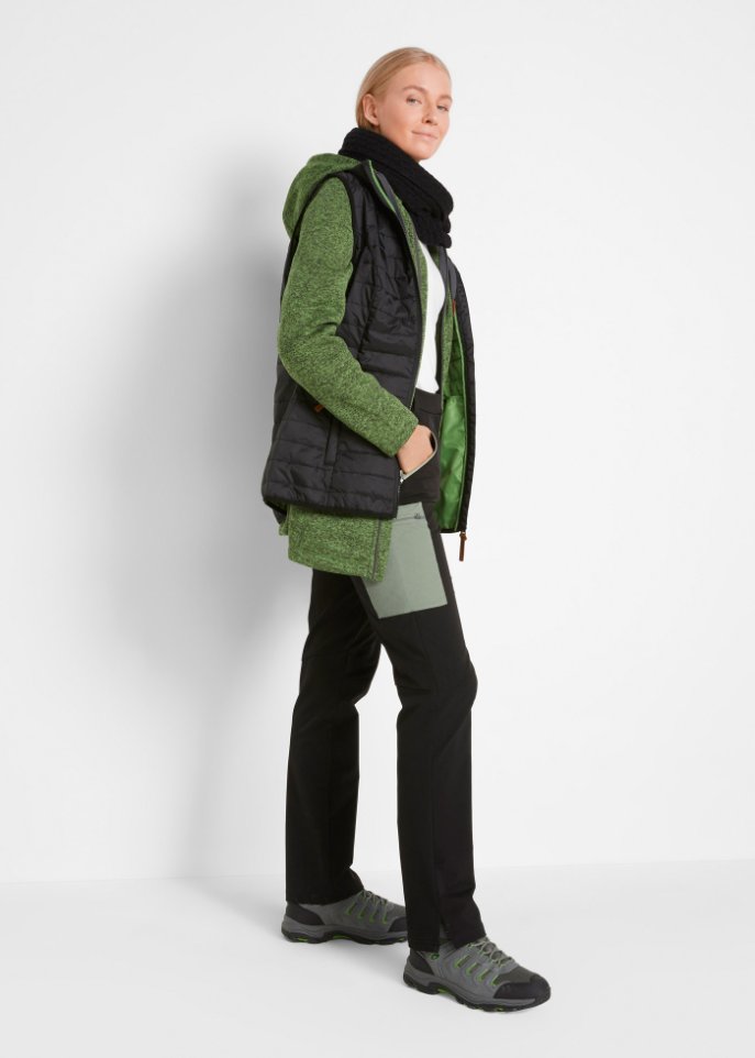 Strick-Fleecejacke mit Kapuze