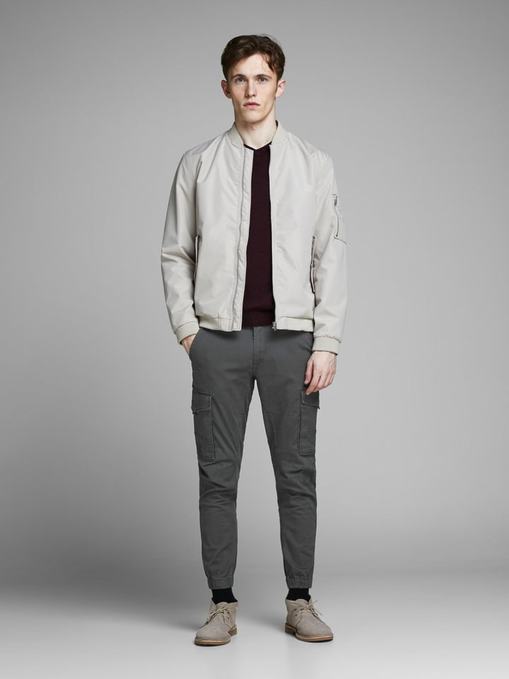 Jack & Jones Hose Cargo Jogger Pants PAUL FLAKE AKM 542 Twill Gummibund in Grau günstig kaufen