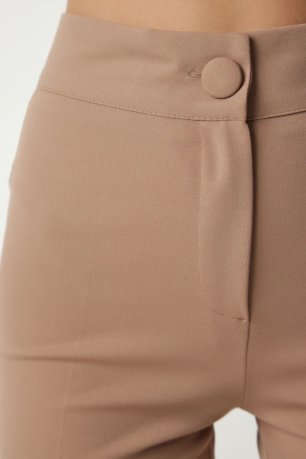 Happiness İstanbul  Beige Schlaghose für Damen MS00012
