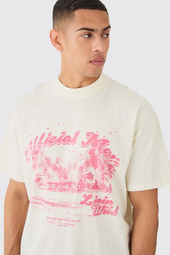 Oversize Official Man T-Shirt mit breitem Kragen