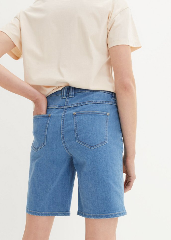 Stretch-Jeans-Bermuda mit Bequembund