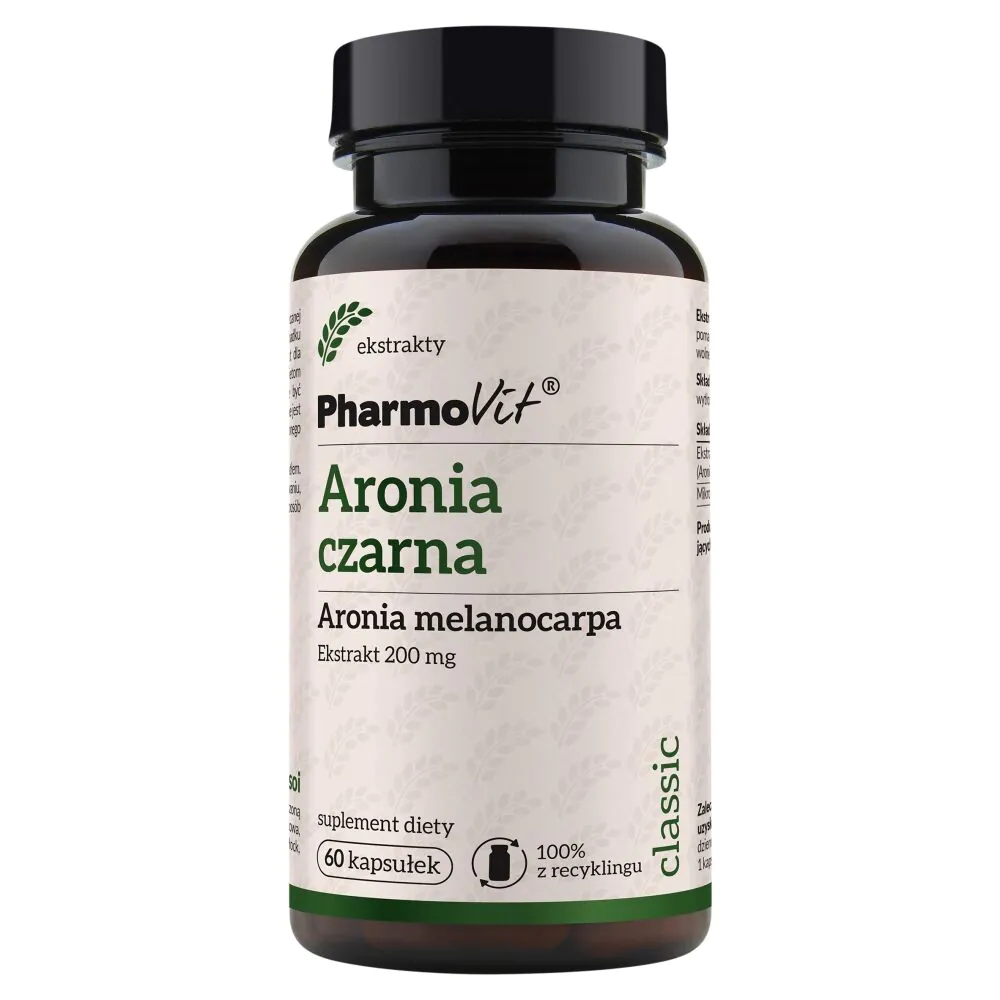 PharmoVit Classic sort aroniaekstrakt 200 mg kapsler