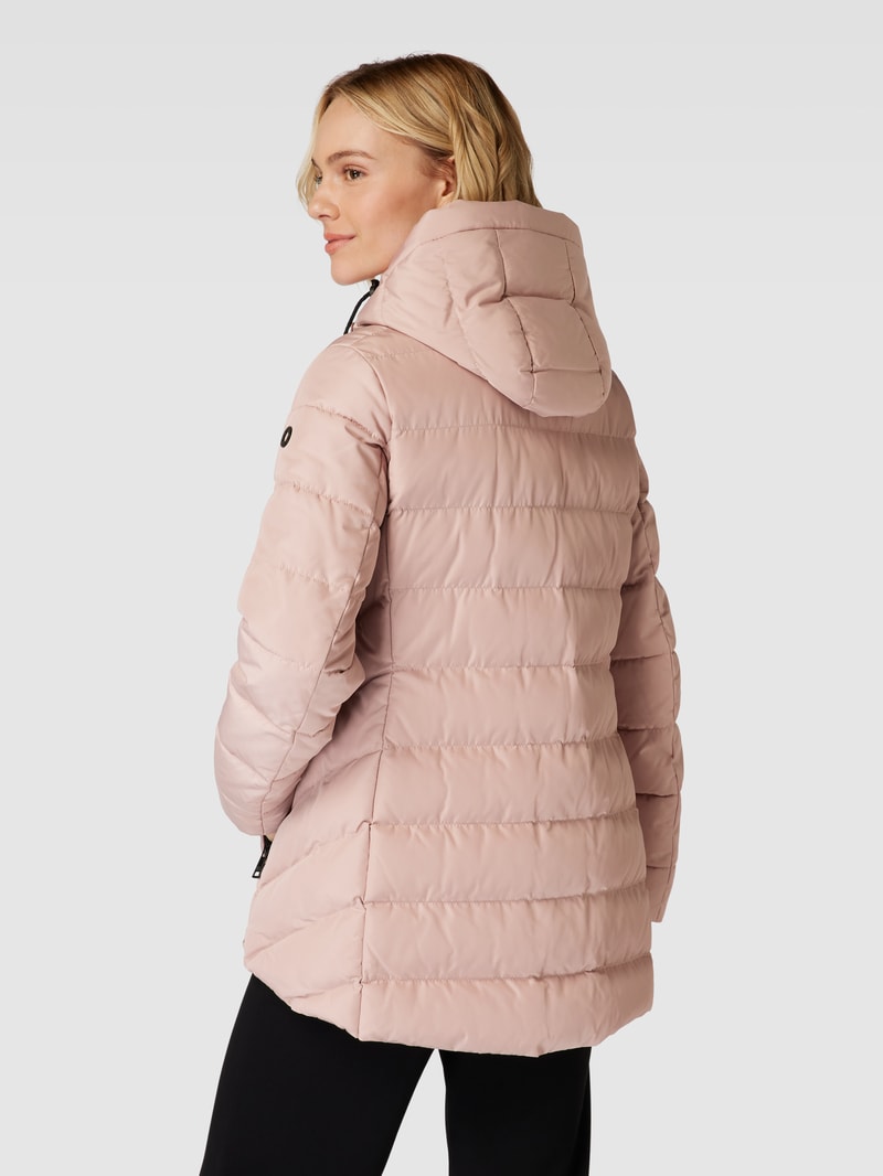 Steppjacke mit Label-Patch in rosa
