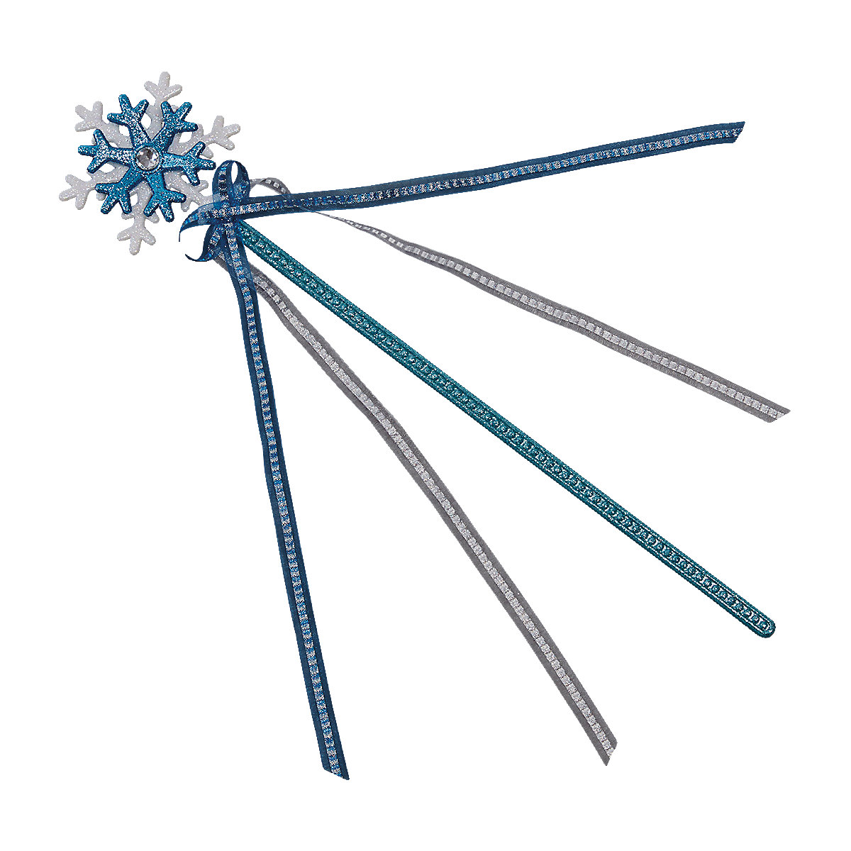 Glitzerstab Schneeflöckchen, weiß-blau