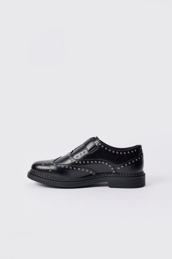Schwarz PU-Loafer mit Schnallen-Detail