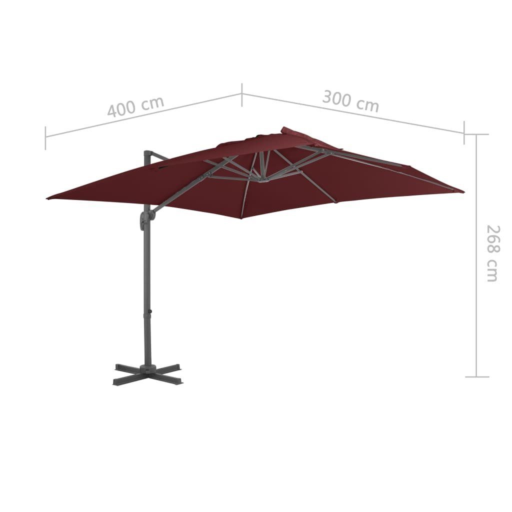 DOTMALL Sonnenschirm Ampelschirm mit Fußpedal,360° drehbar,400x300 cm (L x B)