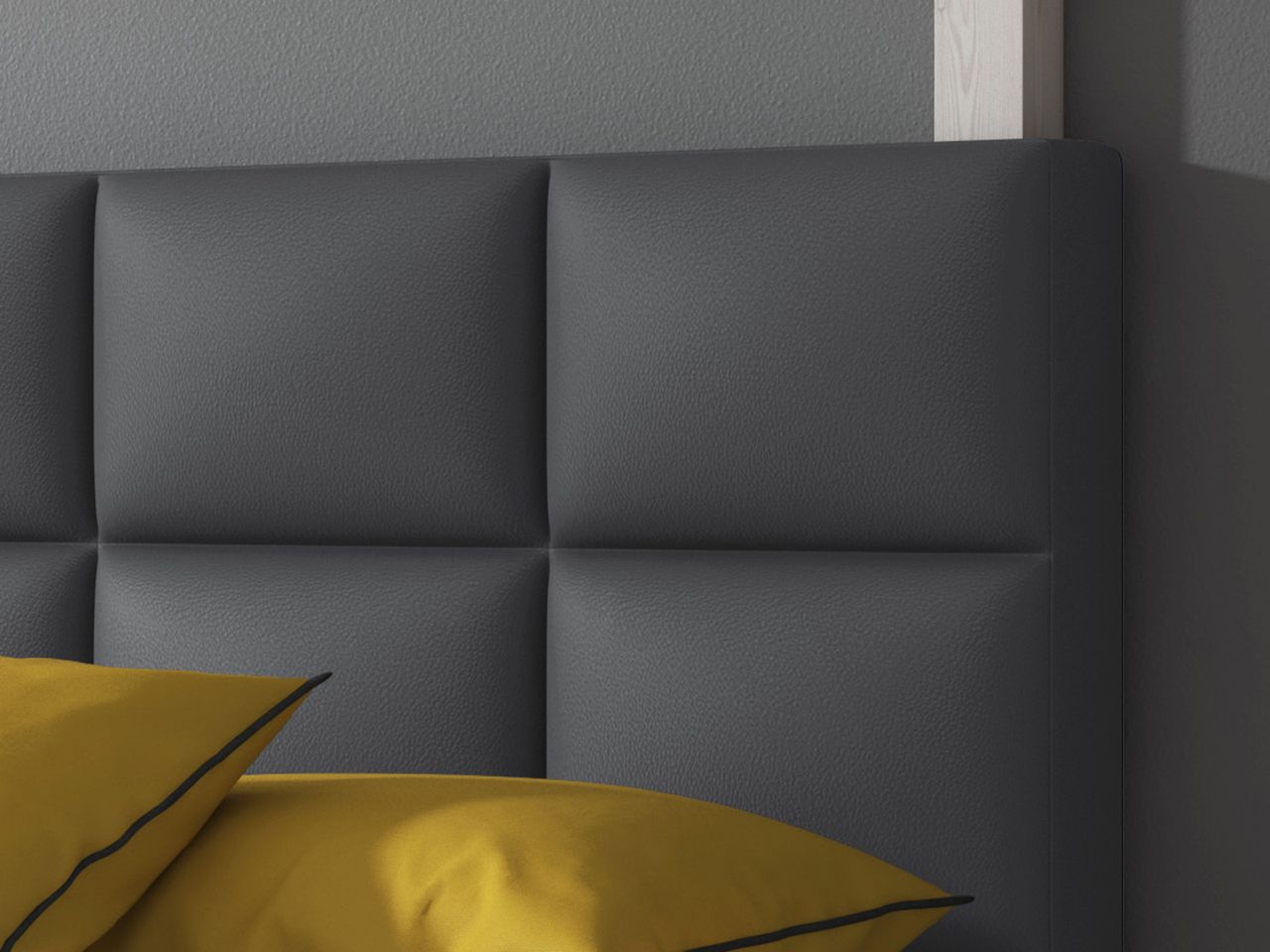 IHG Boxspringbett Miami 140x200 cm Kunstleder Anthrazit