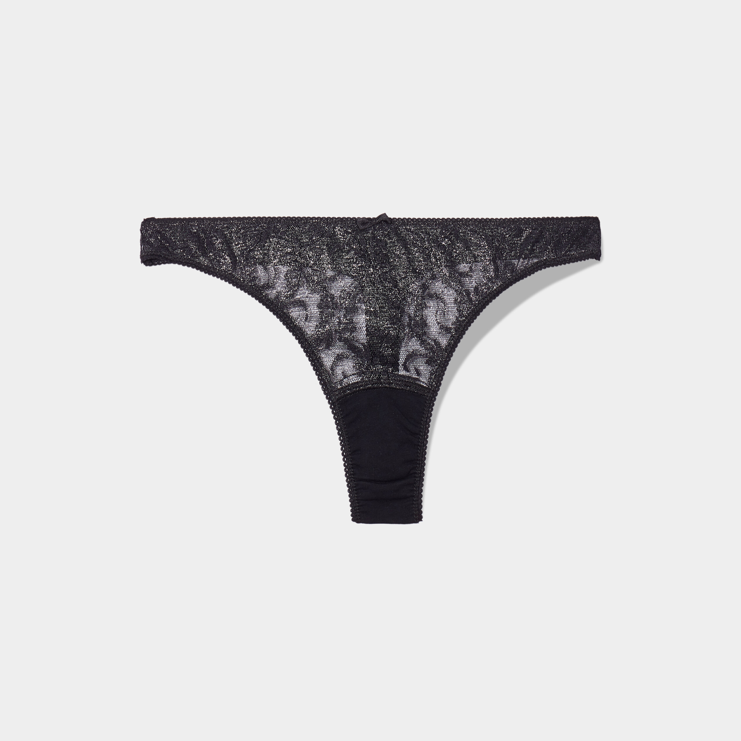 String avec dentelle gris argent femme | La Halle