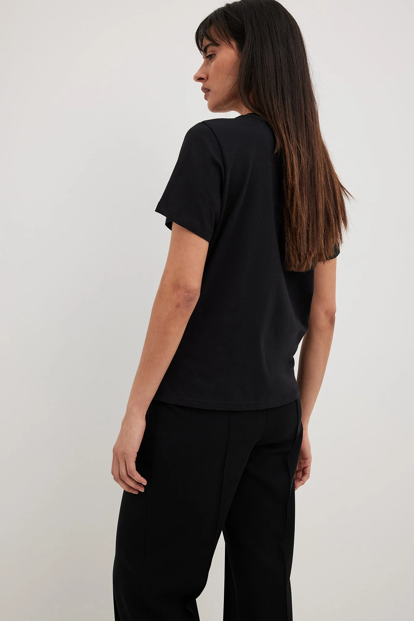 Rundhals T-Shirt aus Baumwolle