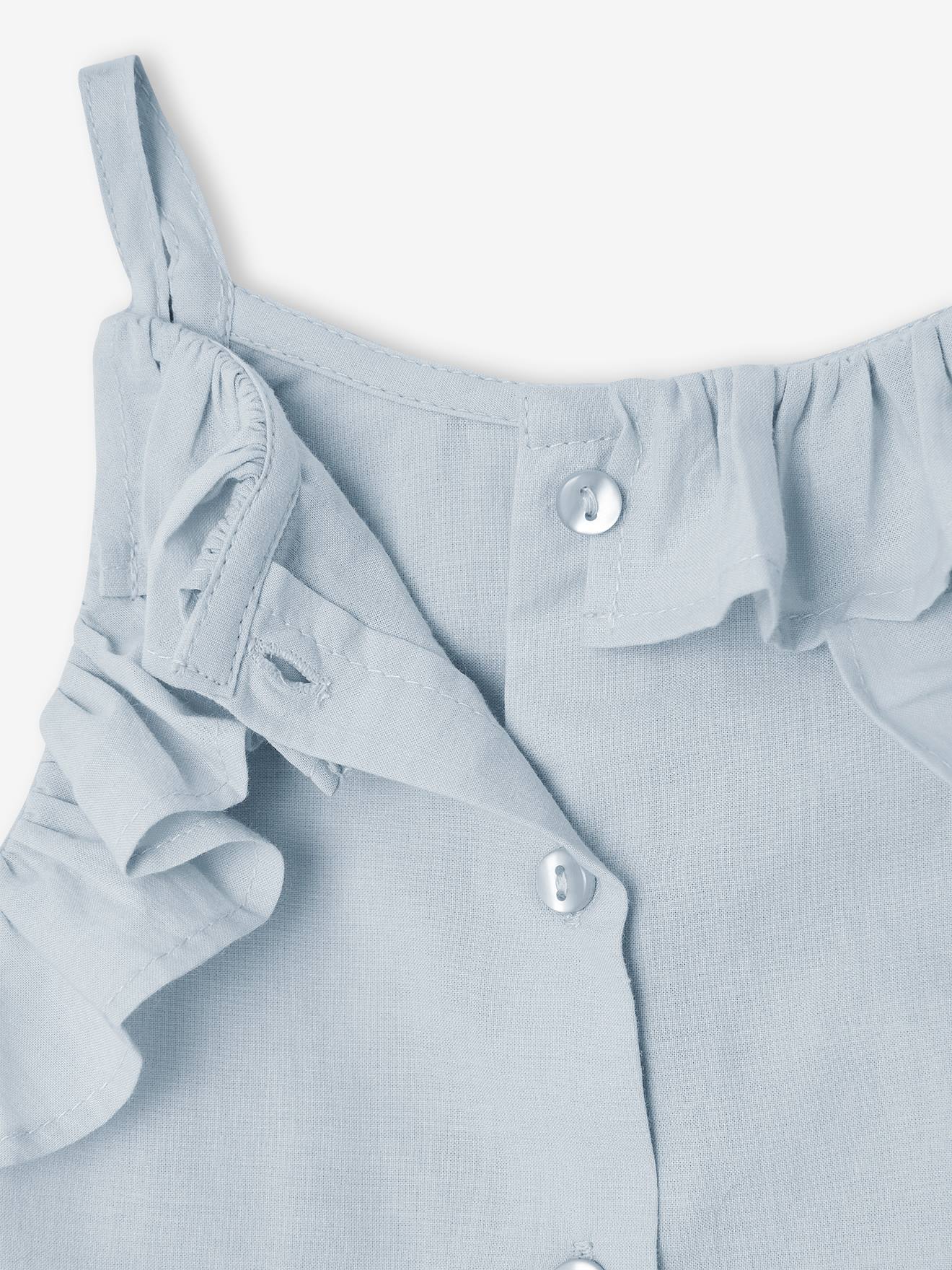 Vertbaudet Mädchen Baby-Set: Blusentop & Shorts - eisblau