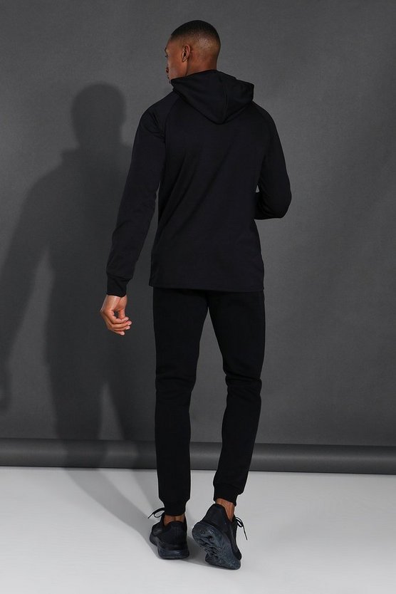Man Active Gym gesteppter Hoodie mit 1/4 Reißverschluss
