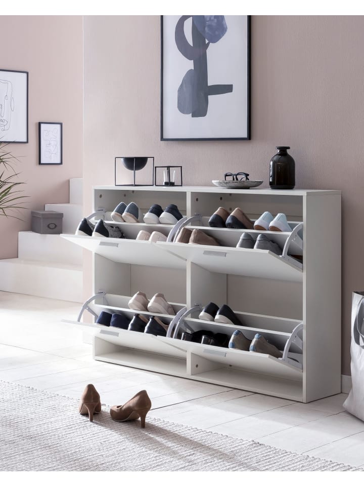 KADIMA DESIGN Schuhschrank WL5.829 Modern 120 x 81 x 24 cm Holz Schuhregal 4 in Weiß günstig kaufen onesize