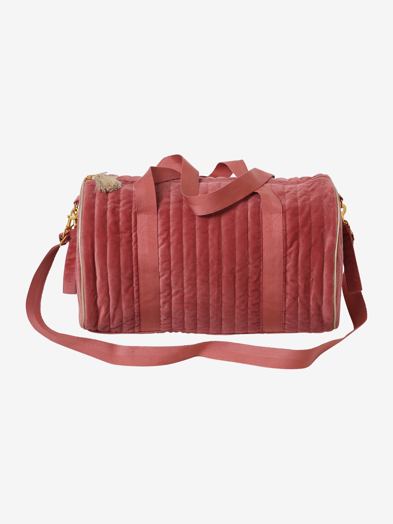Sac à langer Baby Roll en velours bois de rose grenier
